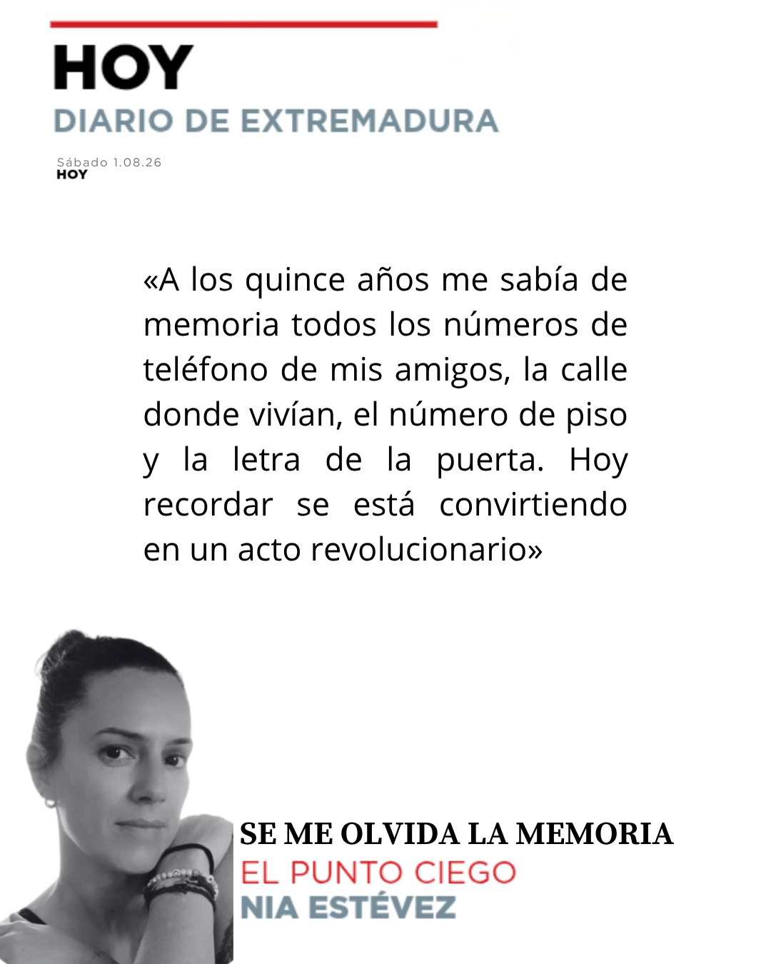 SE ME OLVIDA LA MEMORIA